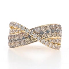 Le Vian Diamond Crossover Band - Yellow Gold 14k Round Brilliant 1.87ctw Ring