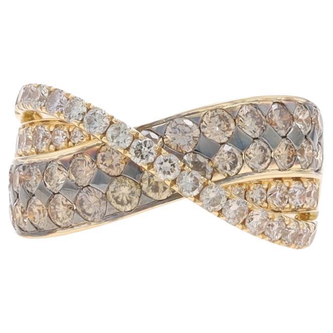 Le Vian Diamant Crossover Band - Gelbgold 14k Runde Brillant 1,87ctw Ring
