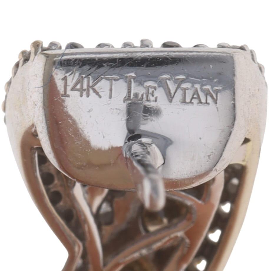 Le Vian - Boucles d'oreilles croisées avec diamants - Or blanc 14k ronds 2.09ctw Pierced en vente 1