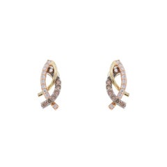 Le Vian Diamond Drop Earrings - Yellow Gold 14k Round .40ctw Intertwined Ribbons