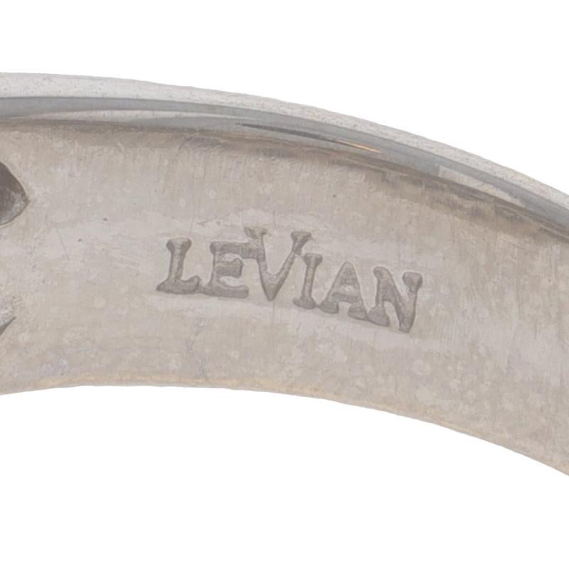 Le Vian Diamond Halo Ring - White Gold 18k Baguette & Round 1.00ctw Three-Stone For Sale 2