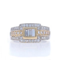 Le Vian Diamond Halo Ring - White Gold 18k Baguette & Round 1.00ctw Three-Stone