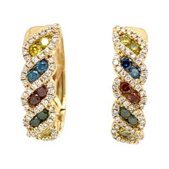 levian hoop earrings Le Vian Diamond Hoop Earring in 14k Yellow Gold