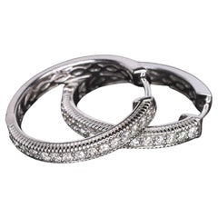 Le Vian Diamond Hoop Earrings in 14K White Gold – 0.50 Carat
