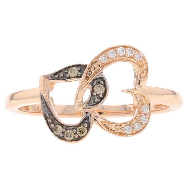 Le Vian Diamond Intertwined Heart Duo Ring - Rose Gold 14k Round .10ctw Love For Sale