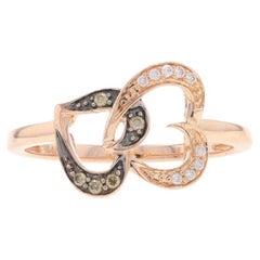 Le Vian Diamond Intertwined Heart Duo Ring - Rose Gold 14k Round .10ctw Love
