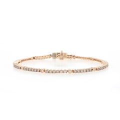 Le Vian Diamond Link Bracelet 7 1/4" - Rose Gold 14k Round Brilliant 2.00ctw
