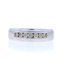 Le Vian Diamond Men's Wedding Band - White Gold 14k Round Brilliant .38ctw Chann