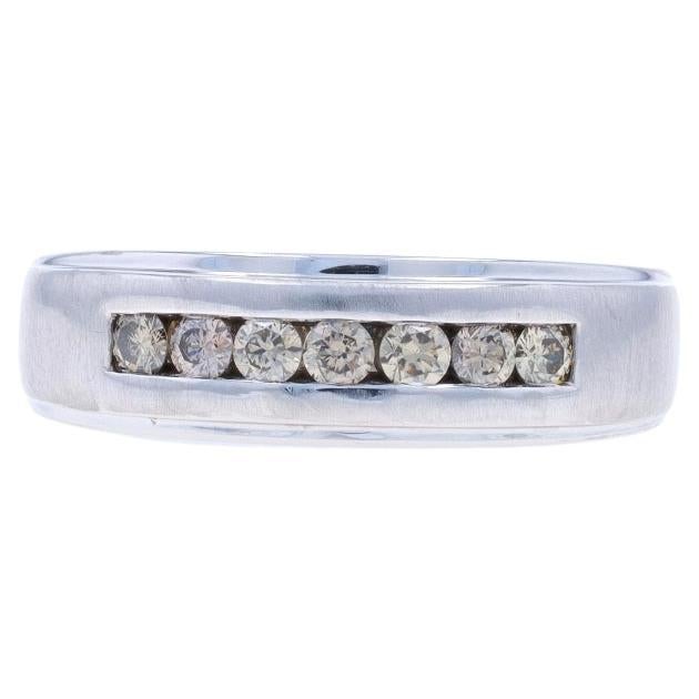 Le Vian Diamond Men's Wedding Band - White Gold 14k Round Brilliant .38ctw Chann
