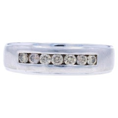Le Vian Diamond Men's Wedding Band - White Gold 14k Round Brilliant .38ctw Chann