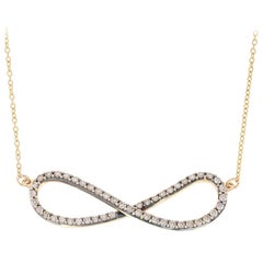 Le Vian Diamond Necklace Yellow Gold 14 Karat Round Brilliant .60 Carat Infinity