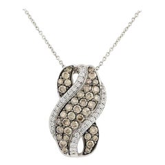Le Vian Diamond Pendant Necklace, 14 Karat White Gold 1.11 Carat