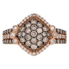 Le Vian Diamond Ring, 14 Karat Rose Gold Cluster 1.12 Carat