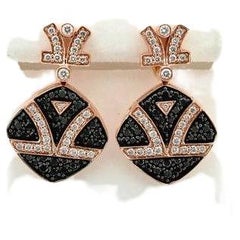 Boucles d'oreilles Le Vian avec 1 1/2 Cts. Diamants jaunes, 7/8 carats.