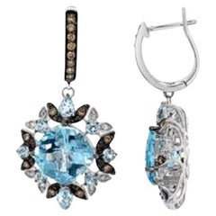 Le Vian Earrings featuring Blue Topaz Chocolate Diamonds, Vanilla Diamonds