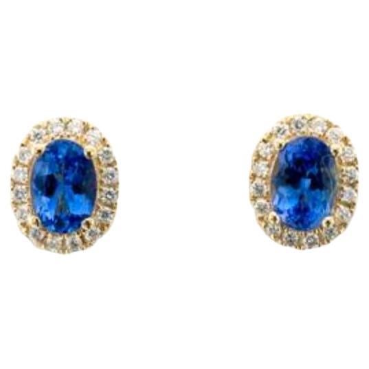 Le Vian Earrings Featuring Blueberry Tanzanite Vanilla Diamonds Set in 14K For Sale