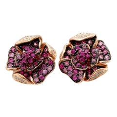 Le Vian Earrings Featuring Bubble Gum Pink Sapphire Vanilla Diamonds