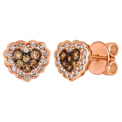 Boucles d'oreilles Le Vian en or 14 carats serties de diamants chocolat et de diamants nus