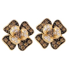 Le Vian Earrings Featuring Chocolate Diamonds, Vanilla Diamonds Set in 14K