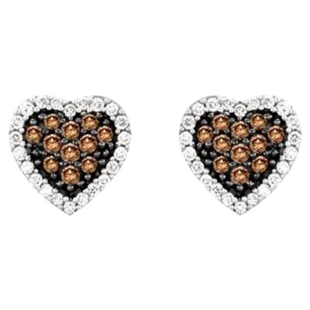 Le Vian Earrings Featuring Chocolate Diamonds, Vanilla Diamonds Set in 14K For Sale