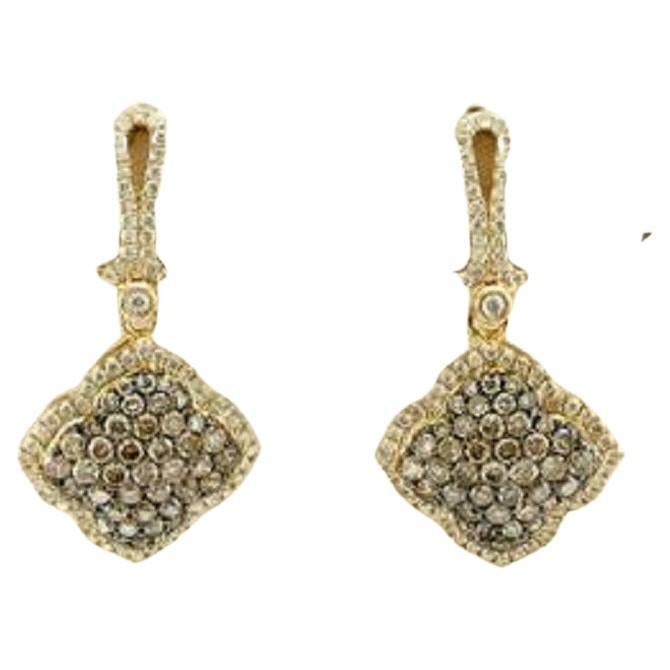 Le Vian Earrings Featuring Chocolate Diamonds, Vanilla Diamonds Set in 14K For Sale