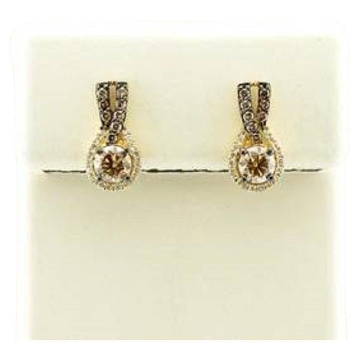 Boucles d'oreilles Le Vian avec diamants chocolat et diamants Vanilla sertis en 14 carats