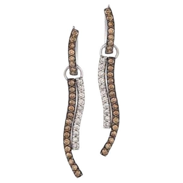 Le Vian Earrings Featuring Chocolate Diamonds, Vanilla Diamonds Set in 14K For Sale