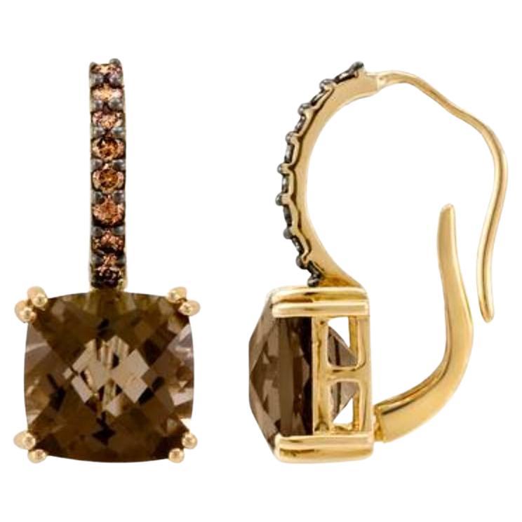 Boucles d'oreilles Le Vian avec quartz chocolat et diamants en vente