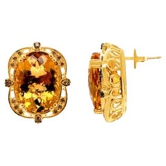 Boucles d'oreilles Le Vian avec citrine couleur canneberge et diamants couleur chocolat