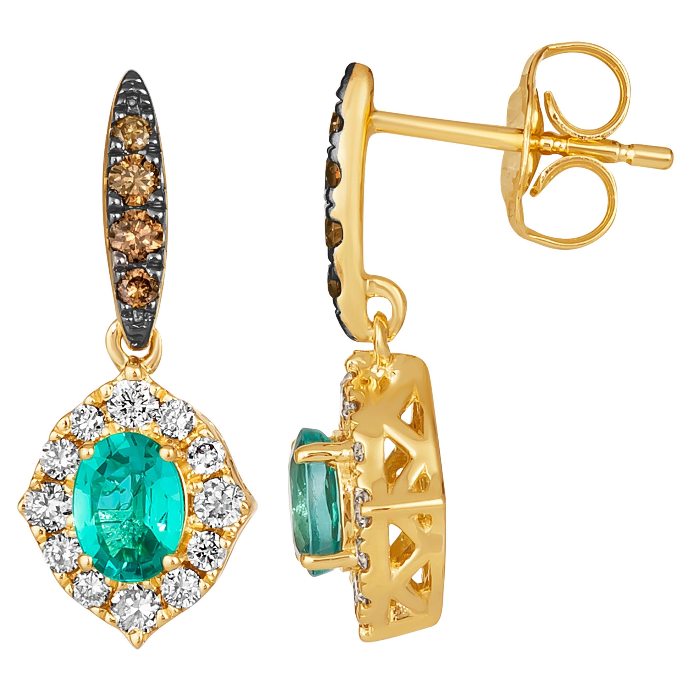 Le Vian Earrings featuring Costa Smeralda Emeralds Chocolate Diamonds, Nude