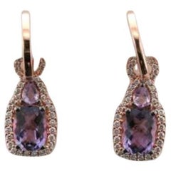 Le Vian Earrings Featuring Cotton Candy Amethyst Vanilla Diamonds Set