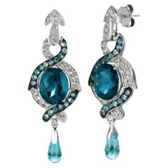 Le Vian Earrings Featuring Deep Sea Blue Topaz, Blue Topaz