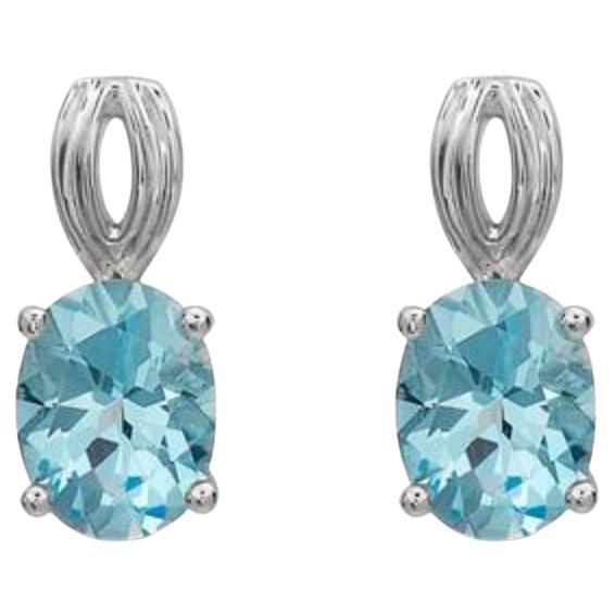 Le Vian Earrings Featuring Ocean Blue Topaz Set in SLV For Sale