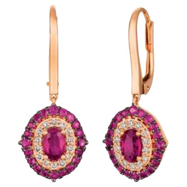 Le Vian Earrings Featuring Passion Ruby Nude Diamonds For Sale
