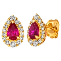Le Vian Earrings Featuring Passion Ruby Nude Diamonds Set in 14K Honey Gold