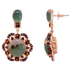 Le Vian Earrings featuring Peacock Aquaprase, Cinnamon Citrine, Passion Fruit