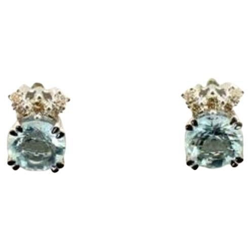 Le Vian Earrings Featuring Sea Blue Aquamarine Nude Diamonds
