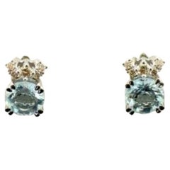 Le Vian Earrings Featuring Sea Blue Aquamarine Nude Diamonds