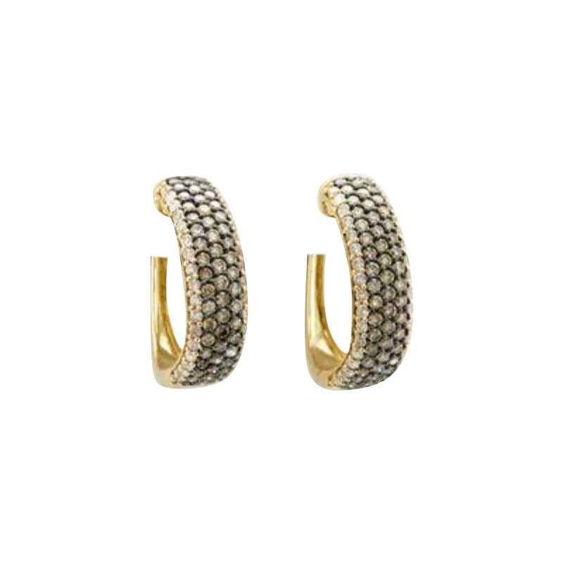 Orecchini Le Vian con diamanti Vaniglia e Cioccolato incastonati in oro miele 14K