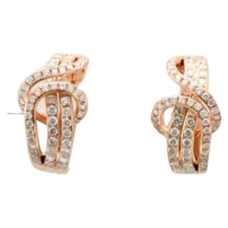 Le Vian Earrings Featuring Vanilla Diamonds Set in 14k Strawberry Gold For Sale