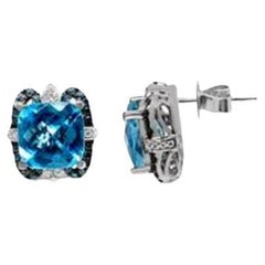 Le Vian Exotics Earrings Featuring Blue Topaz Blueberry Diamonds