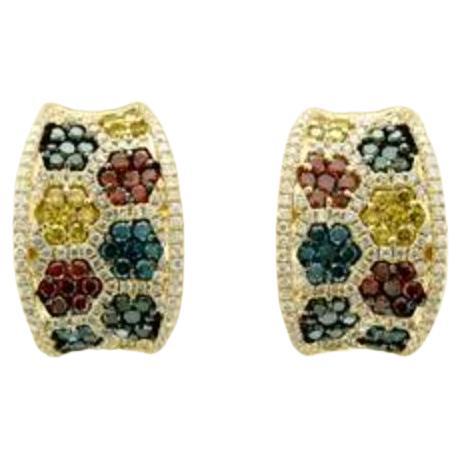 Le Vian Exotics Earrings Featuring Fancy Diamonds, Kiwiberry Green Diamonds For Sale