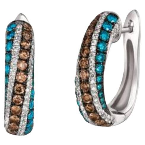 Le Vian Exotics Earrings Featuring Iced Blue Diamonds, Chocolate Diamonds For Sale