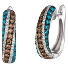 Le Vian Exotics Earrings Featuring Iced Blue Diamonds, Chocolate Diamonds