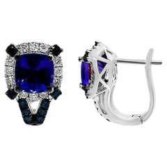 Le Vian Exotics Earrings, Tanzanite, Blue/Vanilla Diamonds, 14K Vanilla Gold