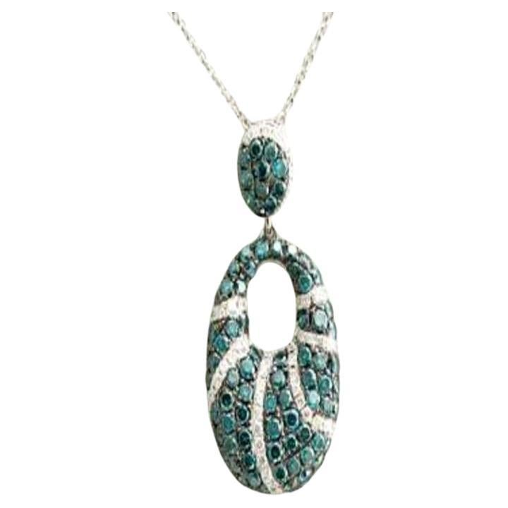 Le Vian Pendentif exotique orn de diamants bleu-vert et de diamants Vanilla