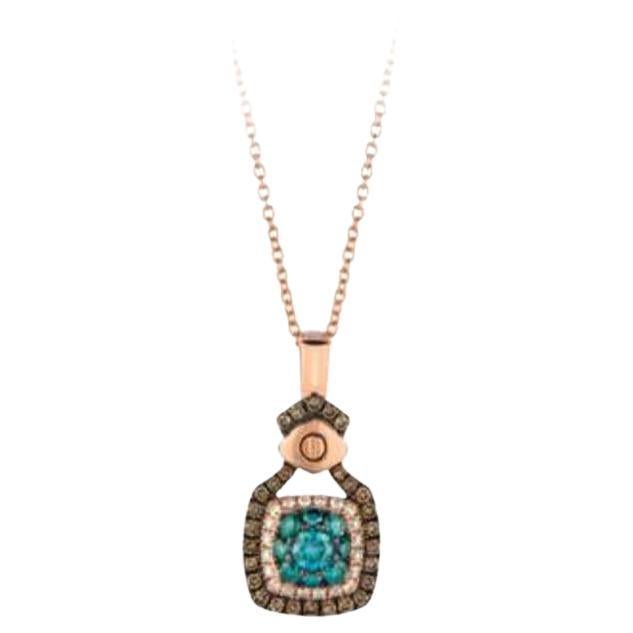 Le Vian Exotics Pendant featuring Iced Blue Diamonds , Chocolate Diamonds , V