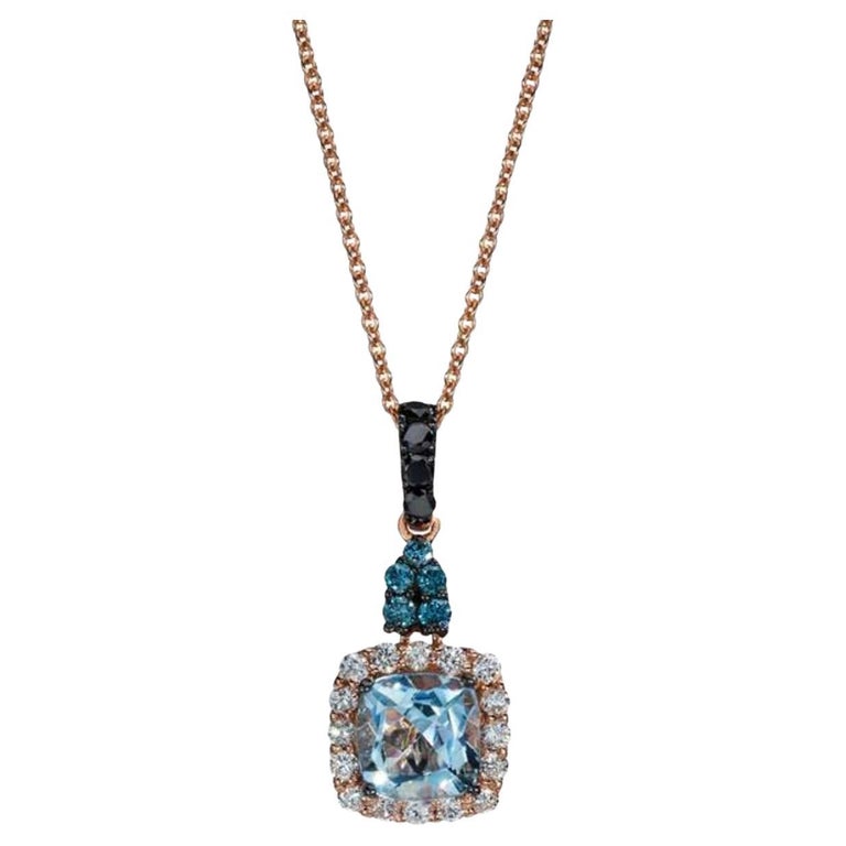 Le Vian Exotics Pendant Featuring Sea Blue Aquamarine Blackberry