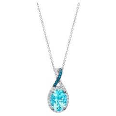 Le Vian Pendentif exotique orn d'une aigue-marine bleu marine et de diamants bleu-vert, Va