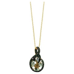 Le Vian Exotics Pendant, Mint Quartz, Green Diamonds, 14K Honey Gold